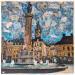 Peinture Grand Place de Lille par G. Carta | Tableau Pop-art Paysages Urbain Acrylique Collage Encre Upcycling