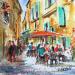 Painting Pause au restau by Hoffmann Elisabeth | Painting Figurative Urban Watercolor