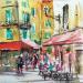 Painting En terrasse  by Hoffmann Elisabeth | Painting Figurative Urban Watercolor