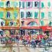 Painting Nice Ambiance café  by Hoffmann Elisabeth | Painting Figurative Urban Watercolor