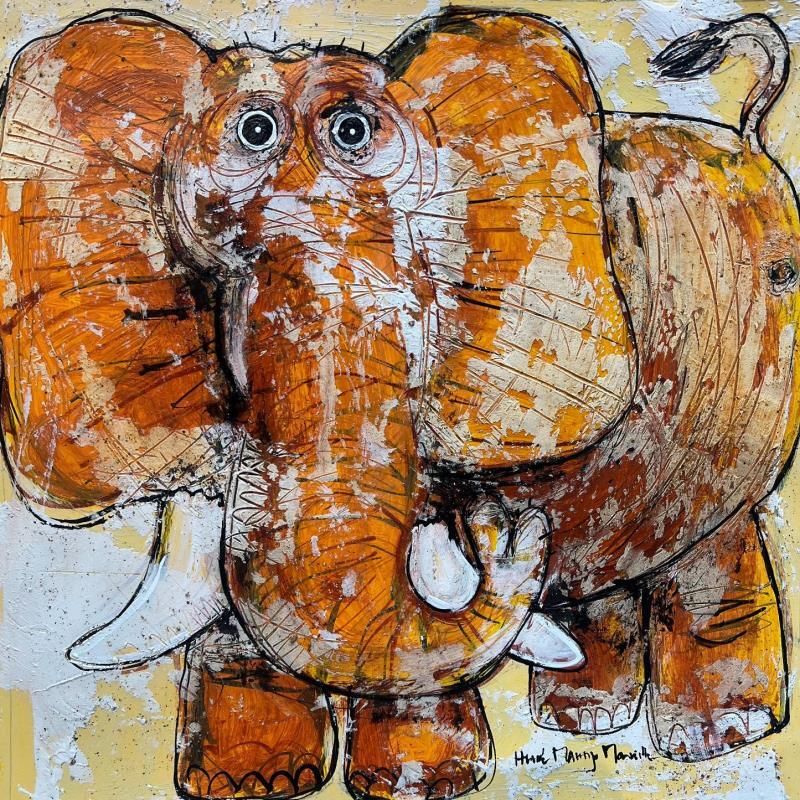 Painting Elephant by Maury Hervé | Painting Raw art Animals