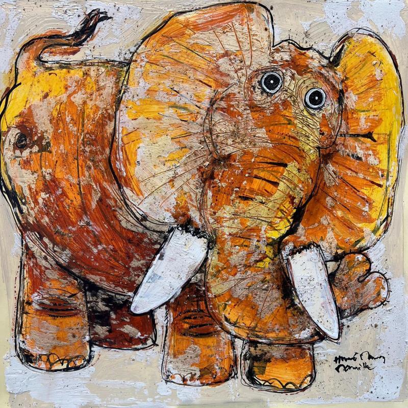 Painting Elephant by Maury Hervé | Painting Raw art Animals