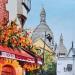 Painting Montmartre silhouettes by Rasa | Painting Figurative Urban Acrylic