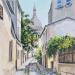 Painting Calm of Montmartre by Rasa | Painting Figurative Urban Acrylic