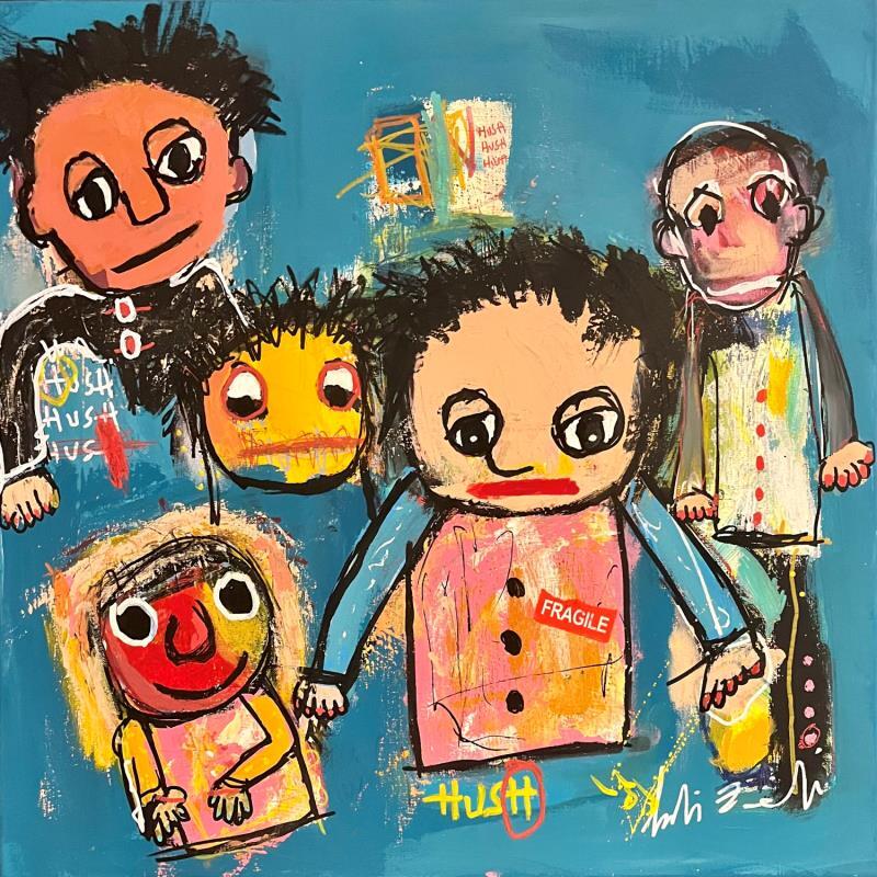 Peinture HUSH par Zaïdi Larbi | Tableau Art Singulier Acrylique, Pastel, Posca Enfant