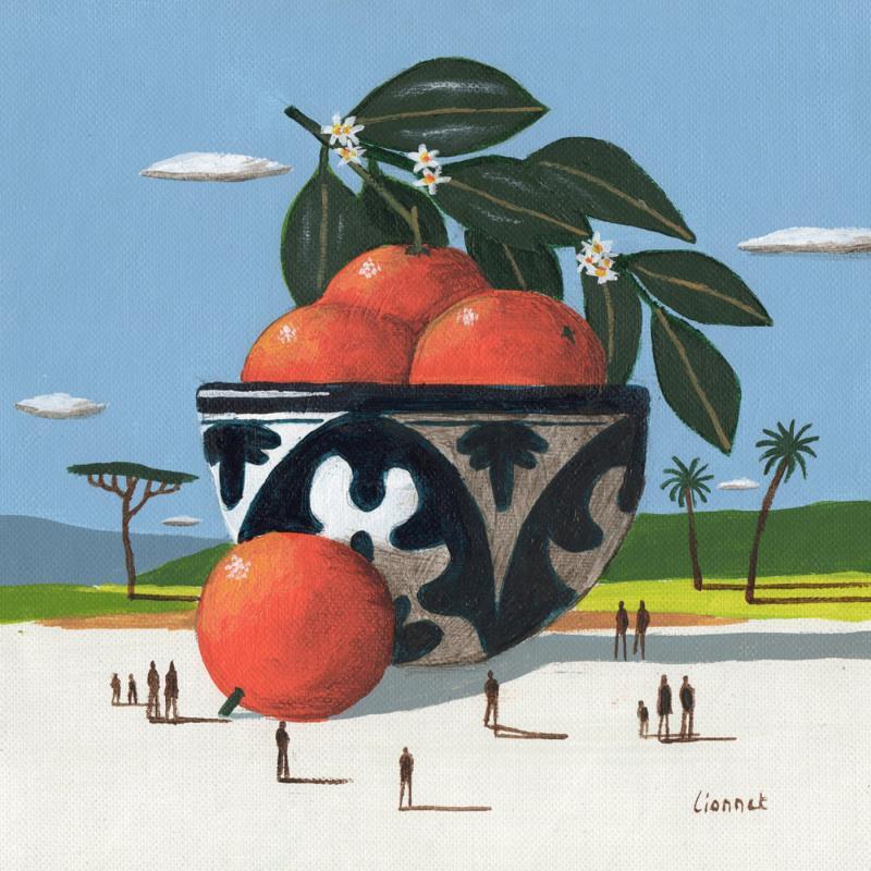 Painting Oranges by Lionnet Pascal | Painting Surrealism Landscapes Life style Still-life Acrylic