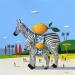 Painting  Zèbres aux citrons by Lionnet Pascal | Painting Surrealism Landscapes Life style Animals Acrylic