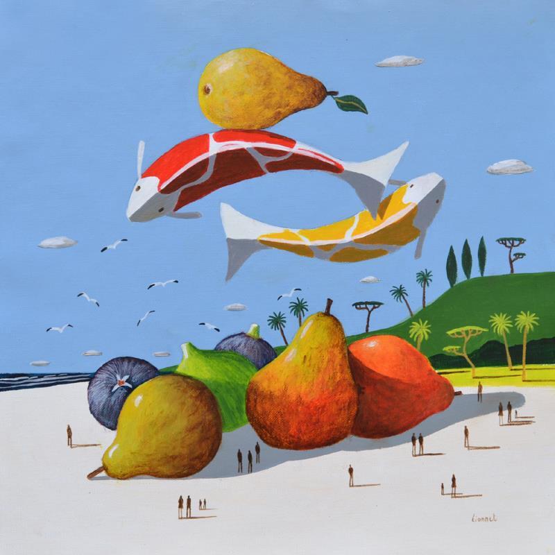 Painting carpes aux fruits by Lionnet Pascal | Painting