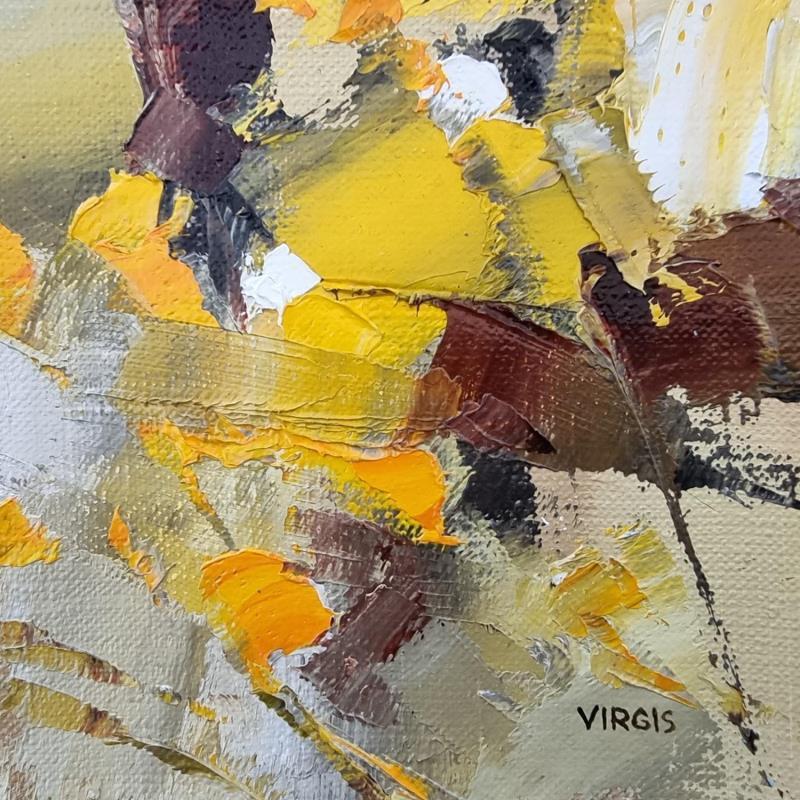 Painting Wind sways trees by Virgis | Painting Abstract Minimalist Oil