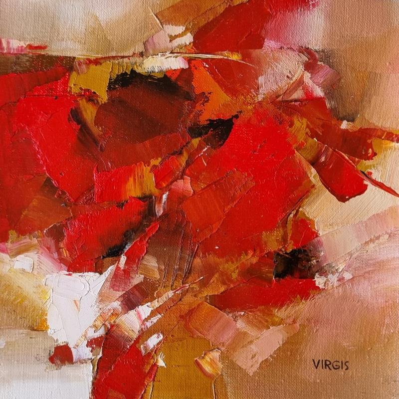 Peinture Red wind par Virgis | Tableau Abstrait Minimaliste Huile