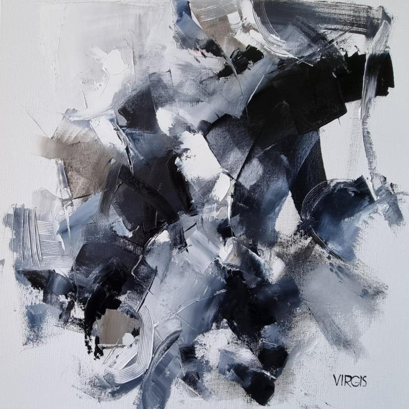 Painting Black and white by Virgis | Painting Abstract Minimalist Oil