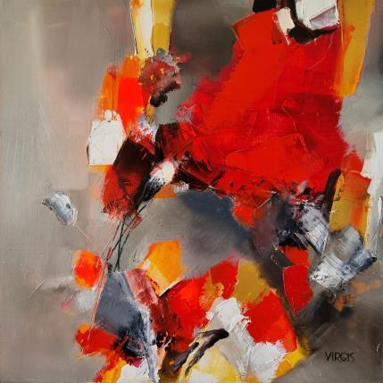 Painting Red autumn by Virgis | Painting Abstract Oil Minimalist