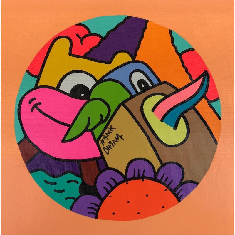 Peinture Joke two par Hank China | Tableau Pop-art Acrylique Posca