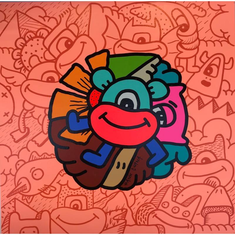 Peinture Fun three par Hank China | Tableau Pop-art Acrylique Posca