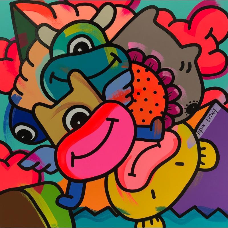 Peinture Fun eight par Hank China | Tableau Pop-art Acrylique Posca