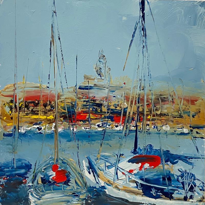 Painting Juste au port by Raffin Christian | Painting Figurative Oil Marine, Pop icons