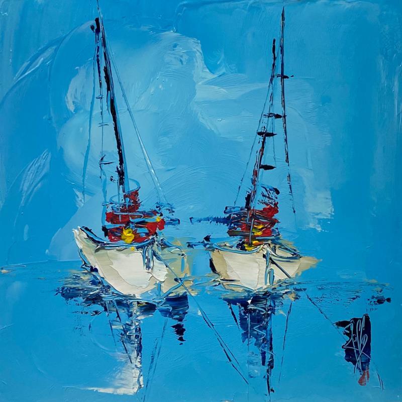 Painting Bien-être by Raffin Christian | Painting Figurative Oil Marine