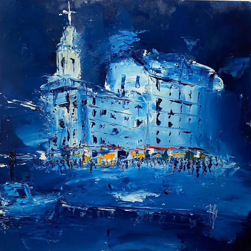 Painting Balade nocturne by Raffin Christian | Painting Figurative Urban Oil