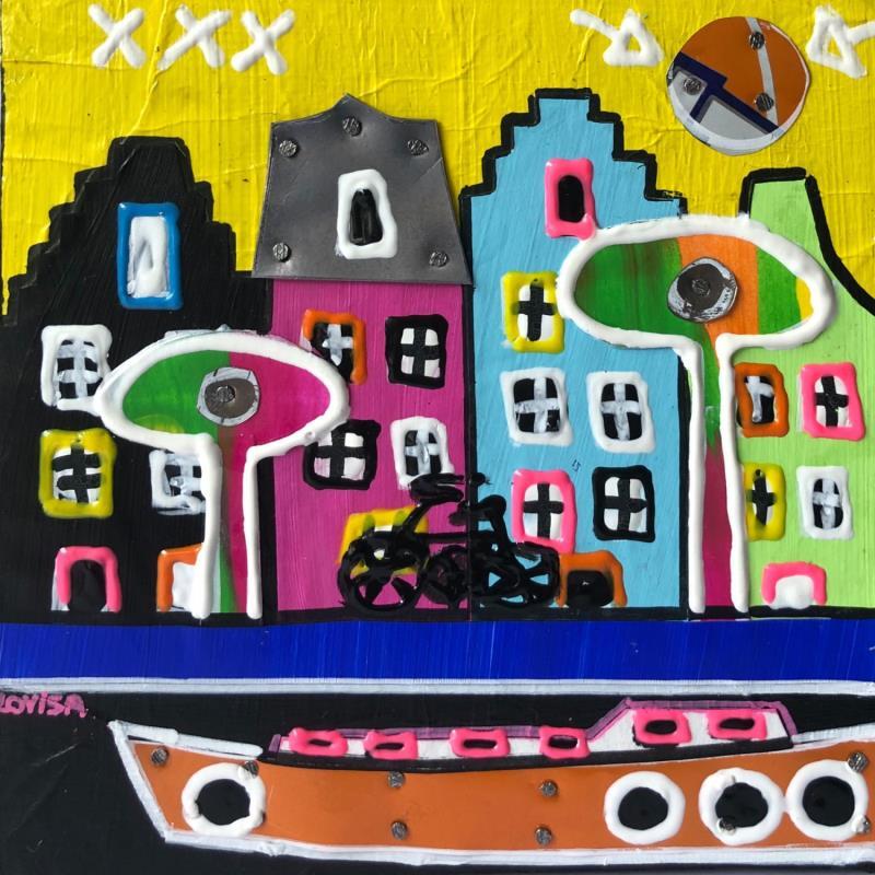 Painting Pop Life 1 by Lovisa | Painting Pop-art Urban Metal Acrylic Gluing Posca Upcycling Paper