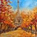 Peinture Golden Autumn par Pigni Diana | Tableau Figuratif Paysages Urbain Architecture Huile