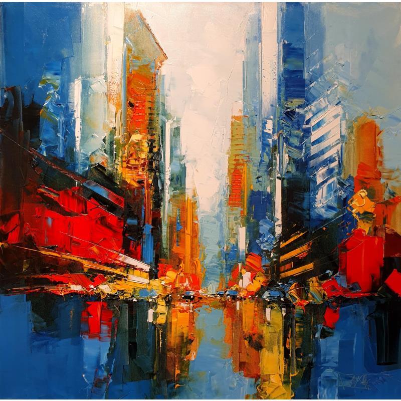 Painting Red, orange and blue by Castan Daniel | Painting Figurative Oil