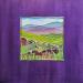 Painting A purple view by Vazquez Laila | Painting Figurative Landscapes Watercolor Textile