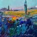 Painting Blue and Yellow by Petras Ivica | Painting Impressionism Landscapes Oil