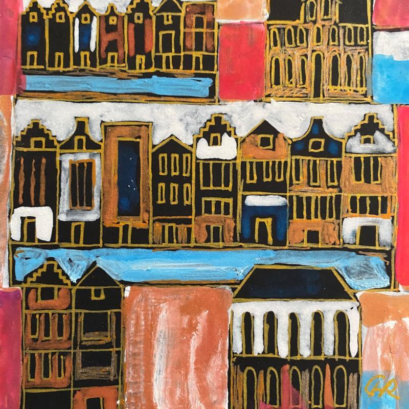 Painting HR 1368 bright Amsterdam  by Ragas Huub | Painting Raw art Gouache Architecture