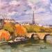 Gemälde Le paysage parisien en automne  von Dontu Grigore | Gemälde Figurativ Urban Öl