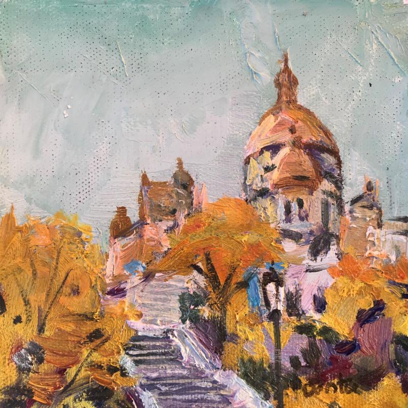 Peinture La basilique Sacré-Cœur à Paris  par Dontu Grigore | Tableau Figuratif Urbain Huile