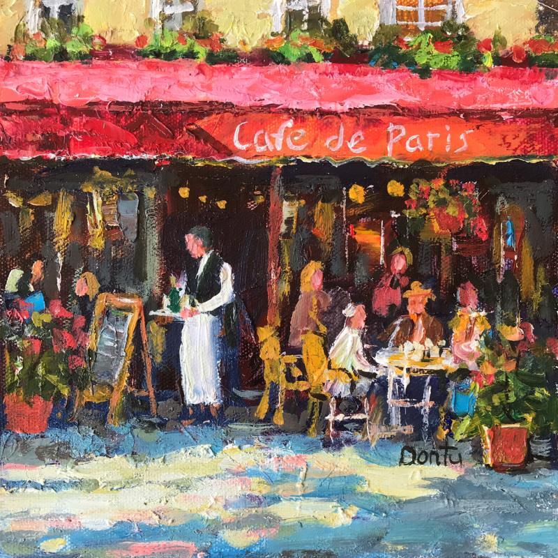 Peinture Café de Paris  par Dontu Grigore | Tableau Figuratif Urbain Huile