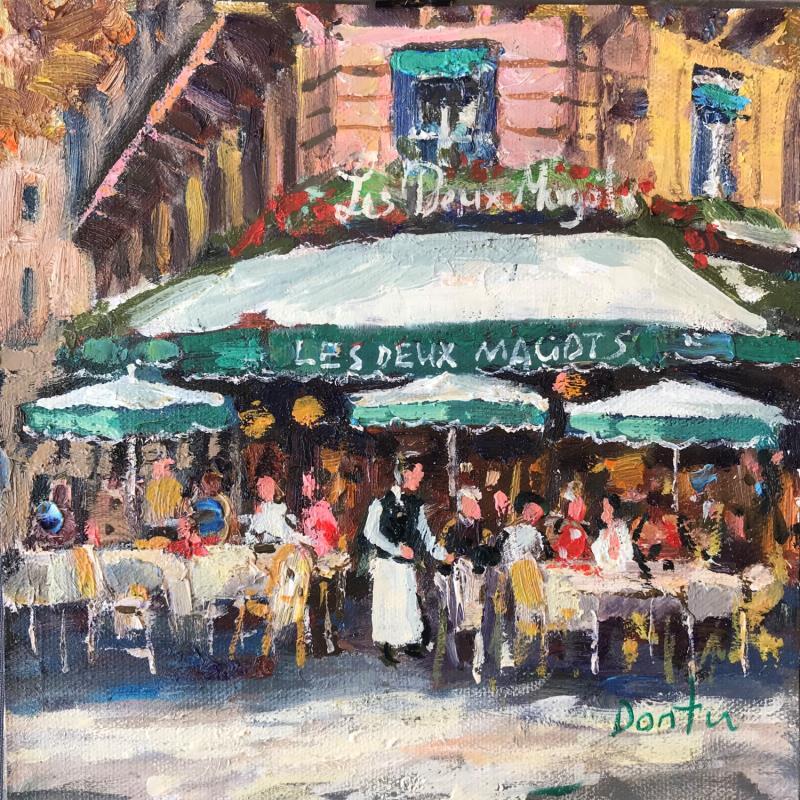 Gemälde Café Les Deux Magots von Dontu Grigore | Gemälde Figurativ Öl Pop-Ikonen, Urban