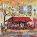 Painting Brasserie Le Provence en automne  by Dontu Grigore | Painting Figurative Urban Oil