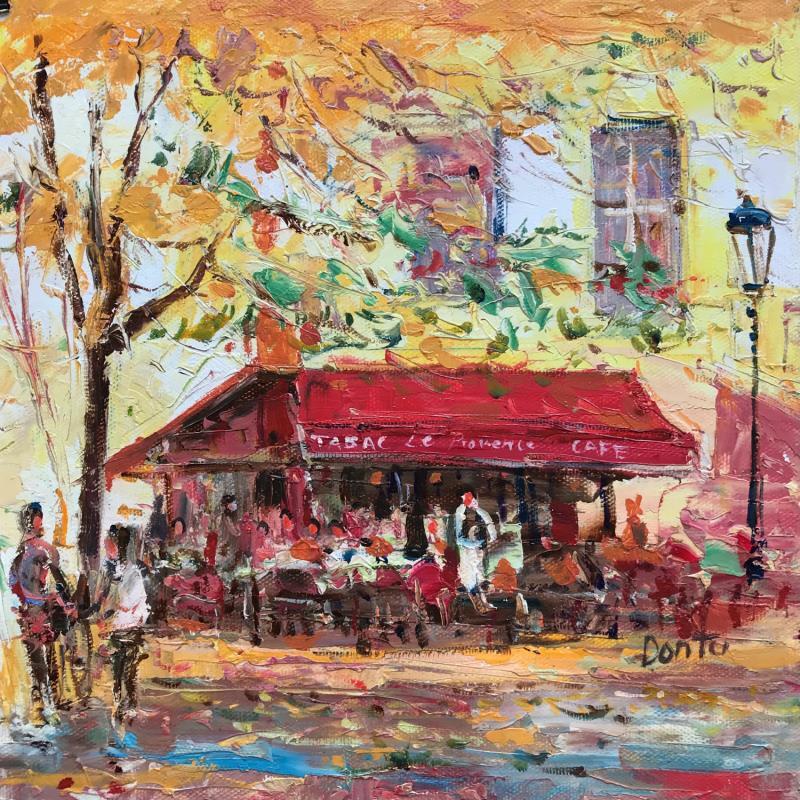 Peinture Brasserie Le Provence en automne  par Dontu Grigore | Tableau Figuratif Urbain Huile