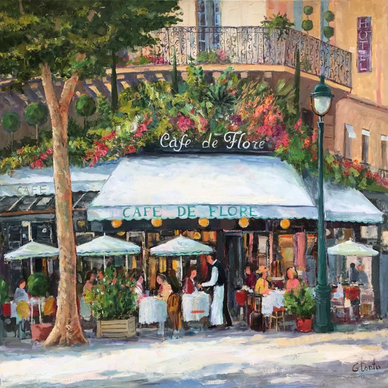 Painting  Café de Flore by Dontu Grigore | Painting Figurative Oil Urban