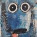 Gemälde Ours bleu von Maury Hervé | Gemälde Art brut Tiere Acryl Tinte Sand Pigmente