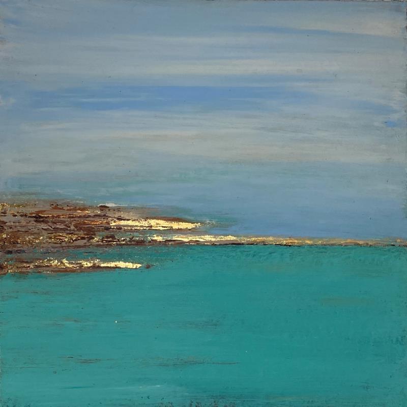 Painting Blue bay by Dravet Brigitte | Painting Abstract Acrylic Marine