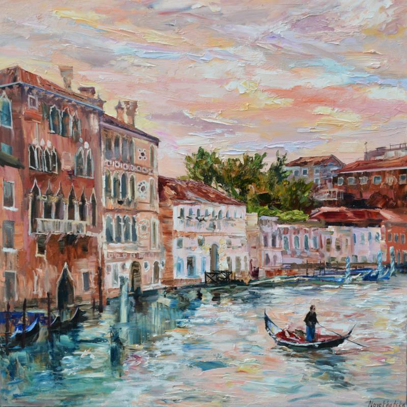 Peinture Venise le soir par Novokhatska Olga | Tableau Figuratif Urbain Huile