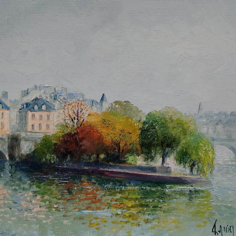 Painting L'automne sur l'île St Louis by Daniel | Painting Impressionism Landscapes Oil