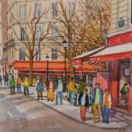 Painting Paris, Chez Bertillon île Saint Louis by Decoudun Jean charles | Painting Figurative Watercolor Pop icons, Urban
