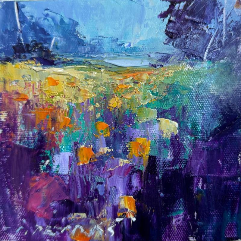 Painting Yellow and Blue by Petras Ivica | Painting Impressionism Landscapes Oil