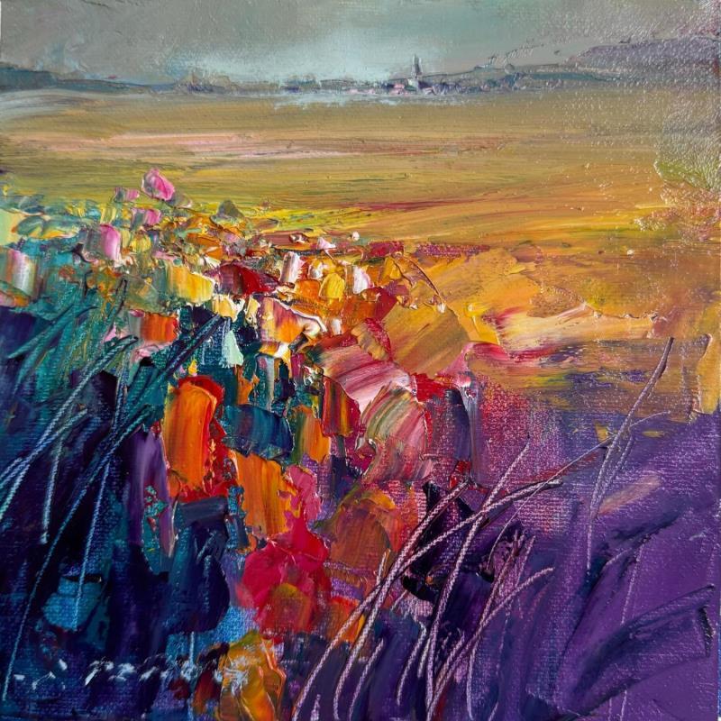 Painting Yellow Fields  by Petras Ivica | Painting Impressionism Landscapes Oil