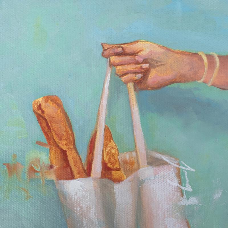 Painting Deux baguettes s'il vous plait by Jung François | Painting Figurative Oil Still-life