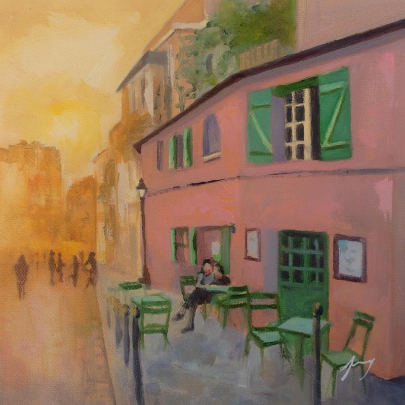 Painting La maison rose by Jung François | Painting Figurative Landscapes Urban Oil