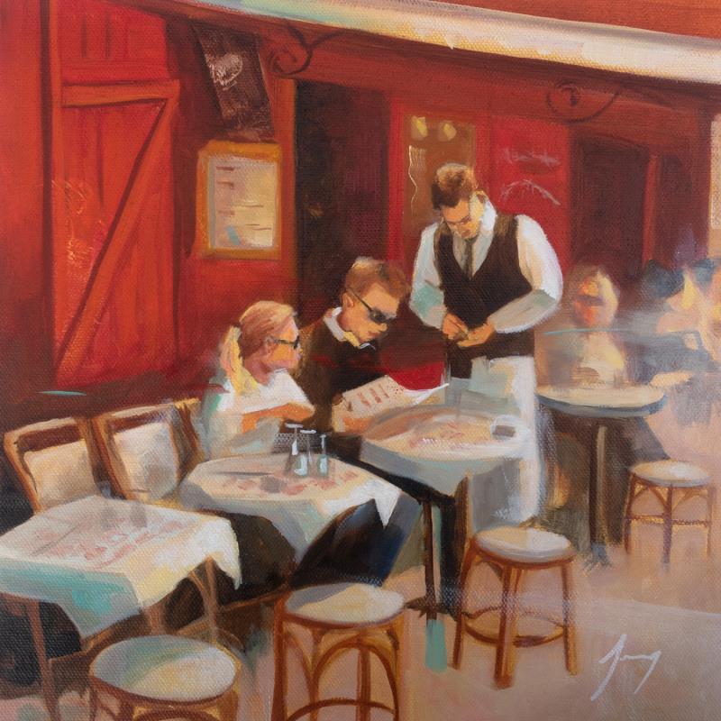 Painting Bon appétit by Jung François | Painting Figurative Life style Oil