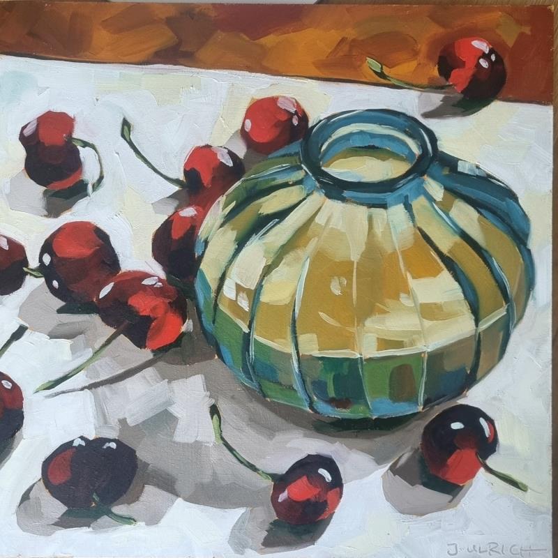 Painting Cozy cherries by Ulrich Julia | Painting Figurative Wood Oil