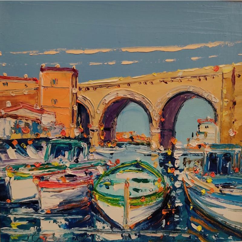 Painting belle journée au Vallon des Auffes by Corbière Liisa | Painting Figurative Landscapes Oil