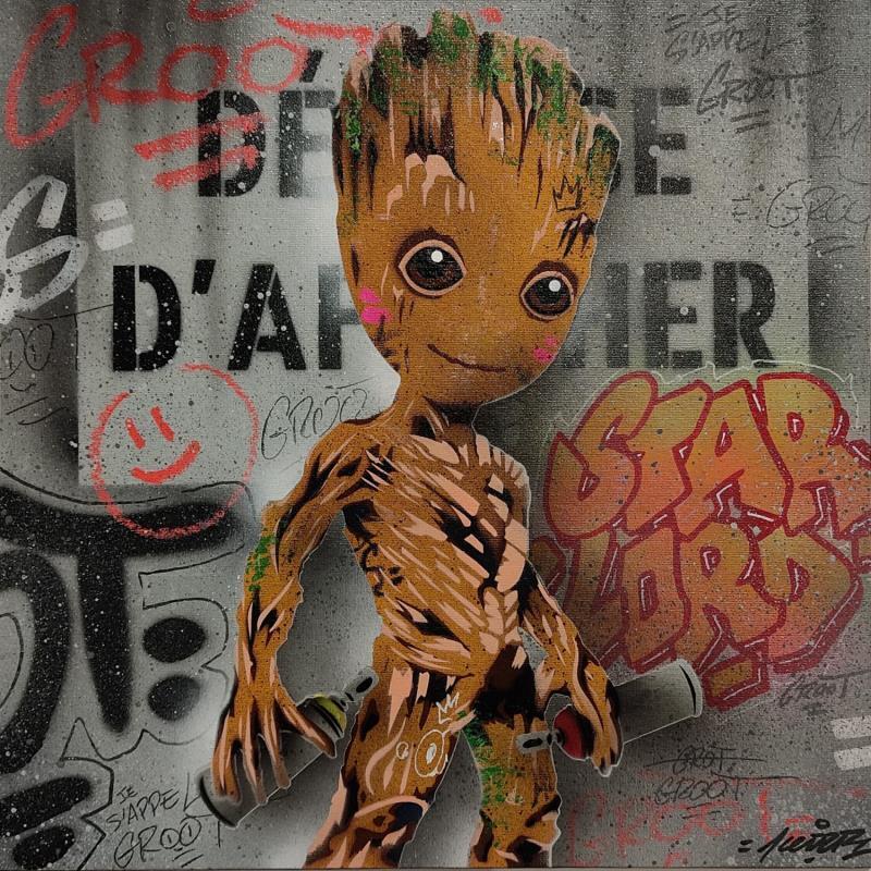 Painting Groot by Kedarone | Painting Pop-art Acrylic, Graffiti Pop icons