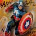 Peinture Captain America par Kedarone | Tableau Pop-art Icones Pop Graffiti Acrylique