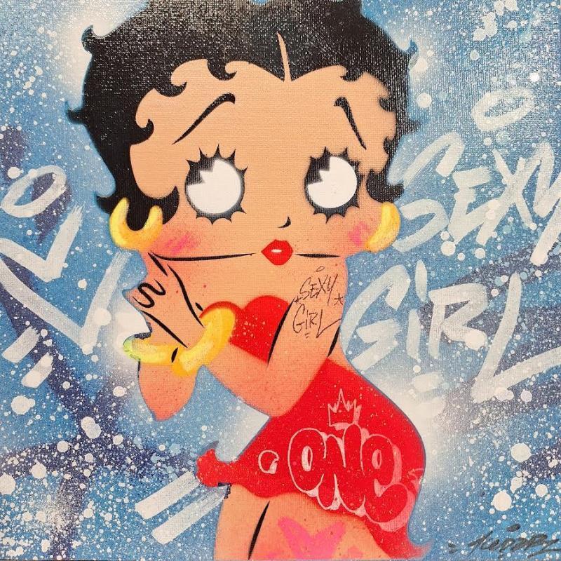 Gemälde Betty Boop 2 von Kedarone | Gemälde Pop-Art Pop-Ikonen Graffiti Acryl